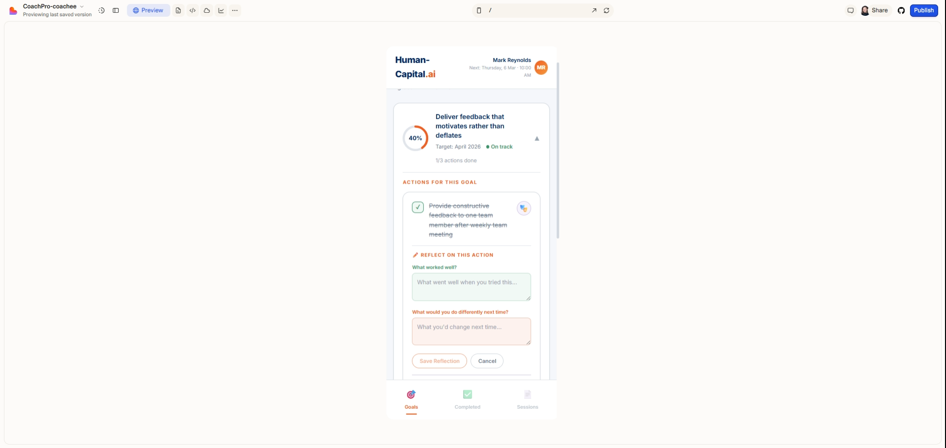 Reflect on what worked, and what to try next.